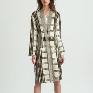 💕 Guilty Plaid Open Front Long Cardigan Sweater S